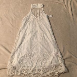 White Halter-Neck Dress